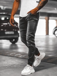 Spodnie jeansowe joggery męskie czarne OZONEE NB/MP0011NZ