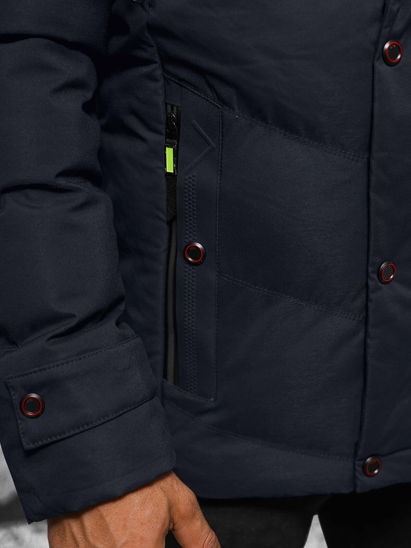 Kurtka zimowa męska pikowana granatowa OZONEE JS/5M3137/215