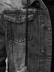 Kurtka męska jeansowa czarna OZONEE NB/MJ505NZ