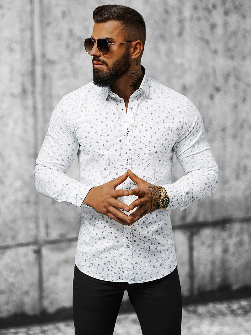 Класична сорочка чоловіча Бiла OZONEE O/V10