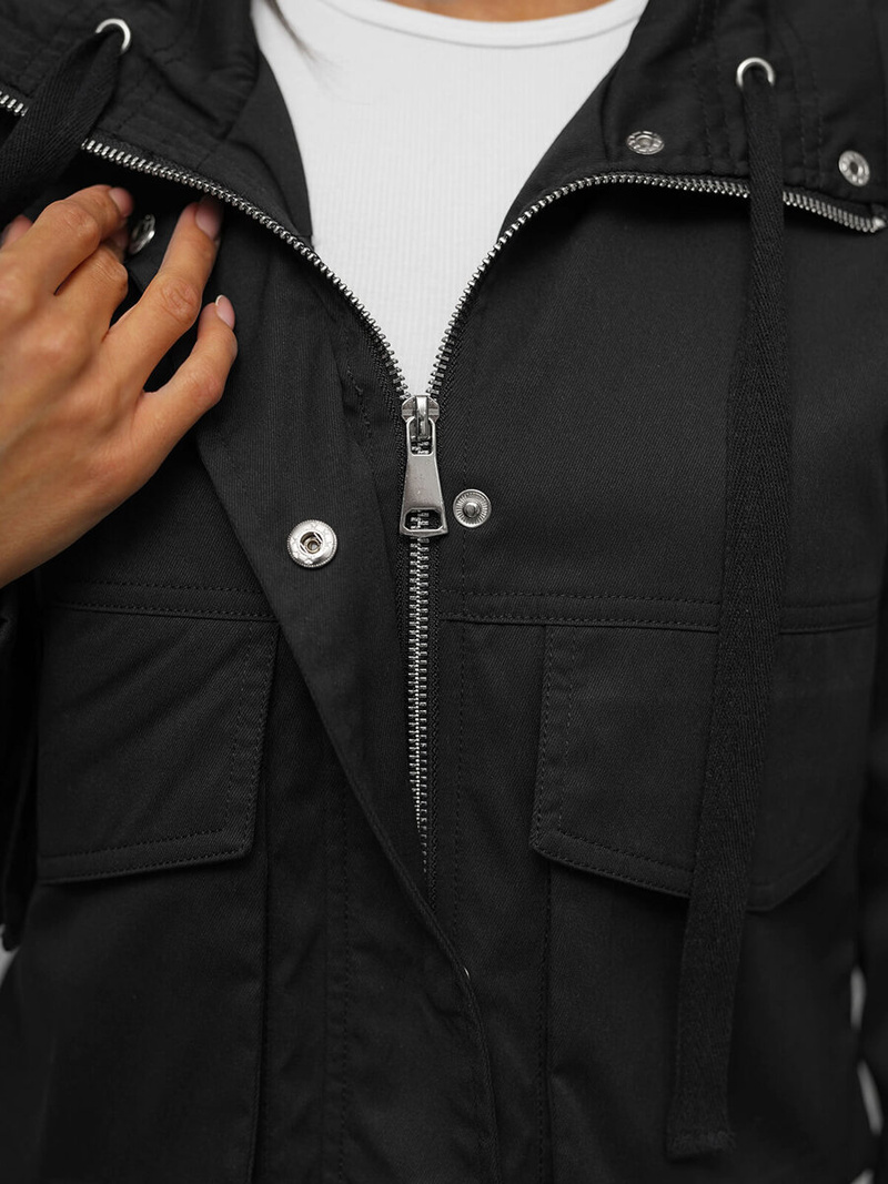 Kurtka damska przejściowa czarna OZONEE O/G118Z