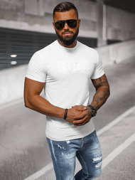 T-shirt męski slim fit biały OZONEE NB/MT3111