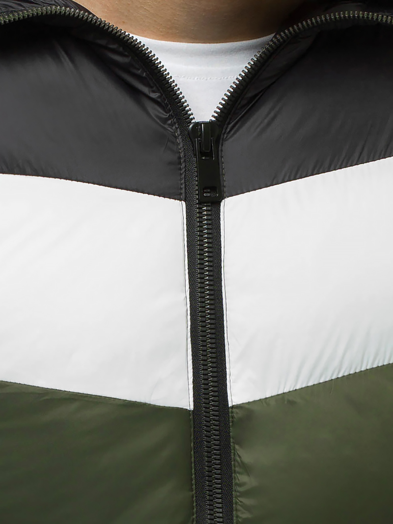 Kamizelka męska pikowana z kapturem zielona OZONEE N/6500