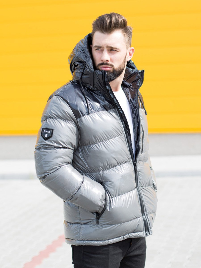 Kurtka zimowa męska pikowana szara OZONEE N/6462