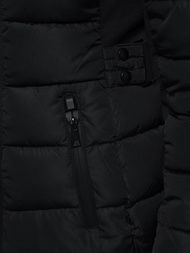 Kurtka zimowa damska z futerkiem czarna OZONEE O/DK066/1