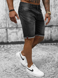 Spodenki męskie jeansowe czarne OZONEE NB/MP0264N