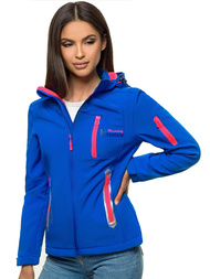 Kurtka softshell damska z kapturem niebieska OZONEE JS/HH029/9