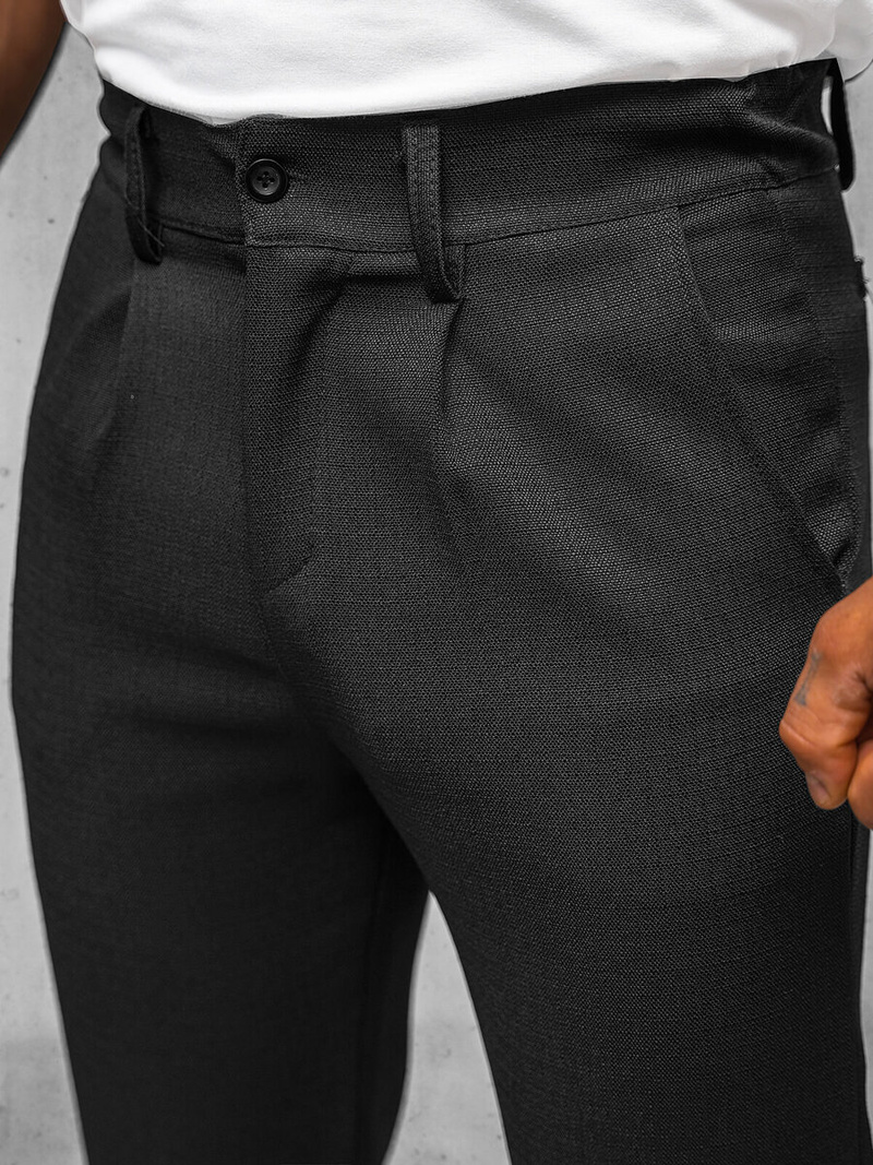 Spodnie męskie chino czarne OZONEE O/K971SP