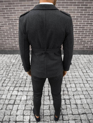 Płaszcz męski z pagonami antracytowy OZONEE O/5627