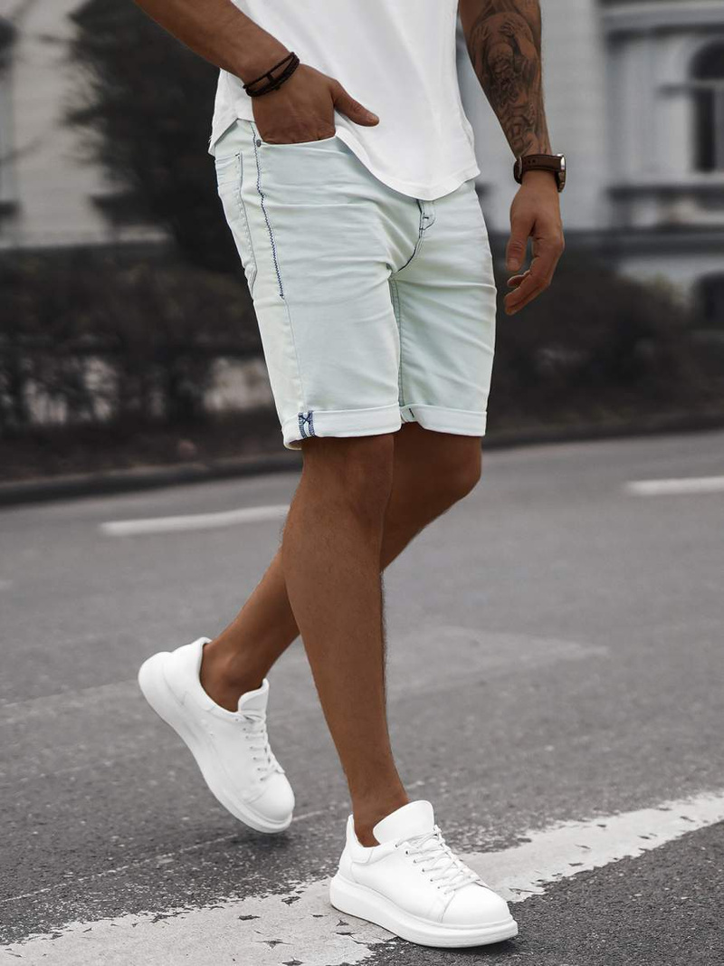 Spodenki męskie jeansowe jasnoniebieskie OZONEE O/19200Z