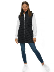 Стьобаний жіночий жилет чорний OZONEE N/6805/1