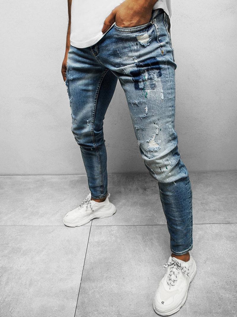 Spodnie jeansowe męskie niebieskie OZONEE B/20203077