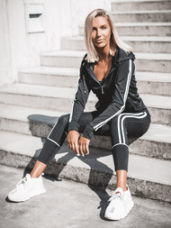 Komplet dresowy dwuczęściowy czarny OZONEE JS/YW06006/1/11