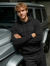 Bluza z kapturem męska czarna OZONEE JS/8B1986/3