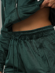 Komplet dresowy damski welurowy ciemno-zielony OZONEE JS/8C1176/9Z