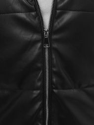 Стьобаний жіночий жилет чорний OZONEE O/AY756