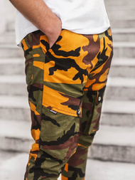 Spodnie męskie joggery żółte-khaki OZONEE A/1003