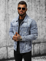 Чоловіча джинсова куртка Синя OZONEE NB/MJ534B