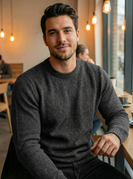 Sweter męski grafitowy OZONEE JS/59B3607/5