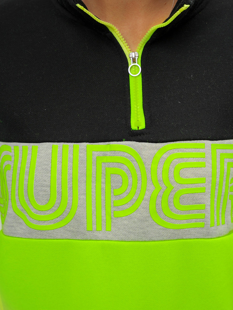 Жіноча Толстовка Чорно-Зелена OZONEE JS/B26019Z