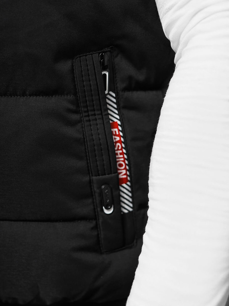 Kamizelka męska z kapturem czarna OZONEE JS/84M3028/392