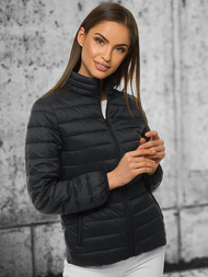 Kurtka przejściowa damska pikowana czarna OZONEE JS/M20311/392