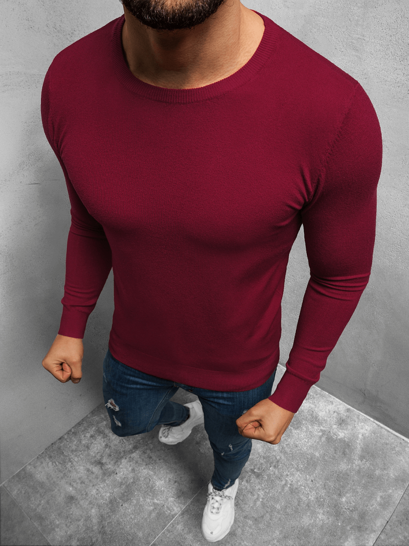 Светр чоловічій Бордовий OZONEE TMK/YY01/15