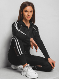 Komplet sportowy dwuczęściowy damski czarny OZONEE JS/HD070/1Z