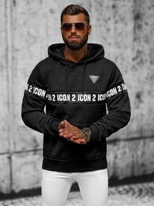 Bluza z kapturem męska czarna OZONEE JS/3B573