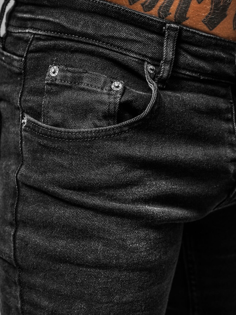 Spodnie jeansowe męskie czarne OZONEE E/6540/01