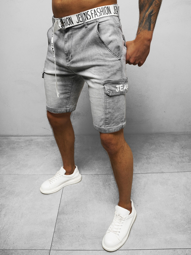 Spodenki męskie jeansowe szare OZONEE DR/TF191