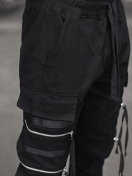 Spodnie męskie chino joggery czarne OZONEE G/11146