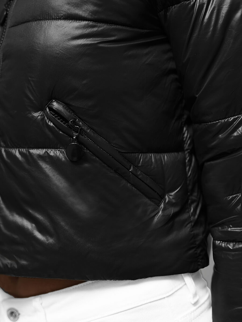 Kurtka damska pikowana czarna OZONEE O/XZ005