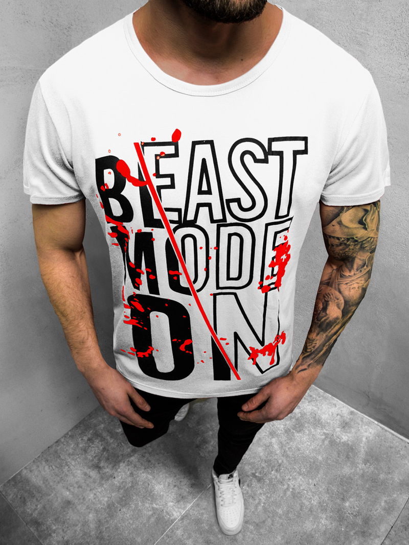 Футболка чоловіча Бiлий OZONEE JS/KS1949Z