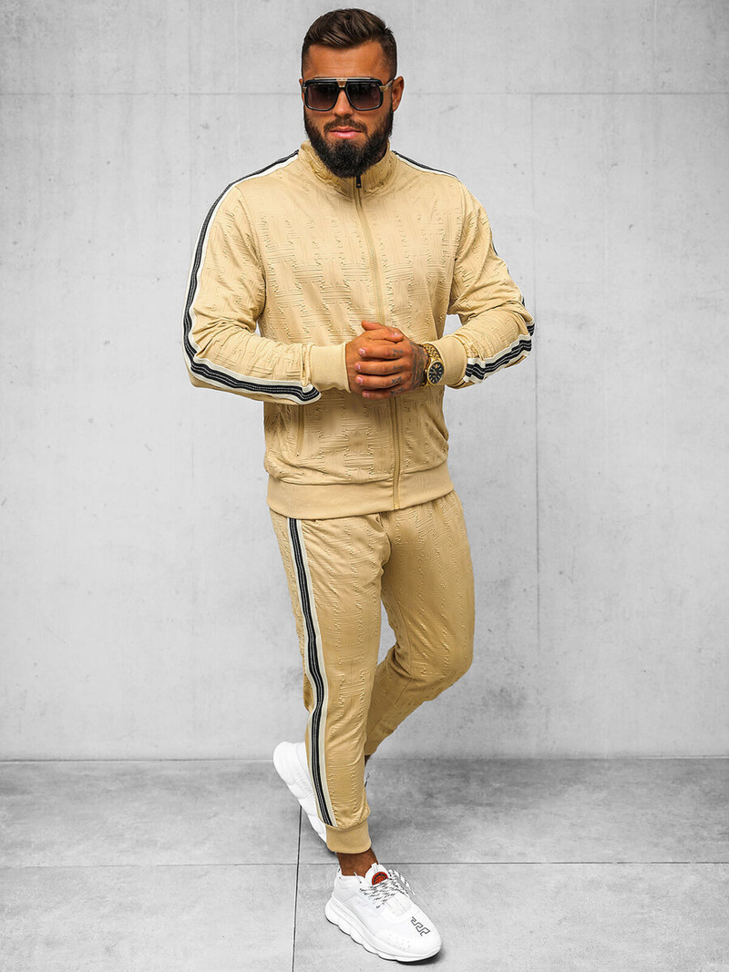 Komplet dresowy męski beżowy OZONEE O/3C101/2