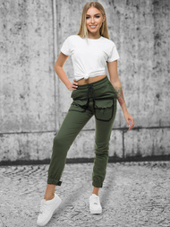 Spodnie damskie chino joggery khaki OZONEE O/8051