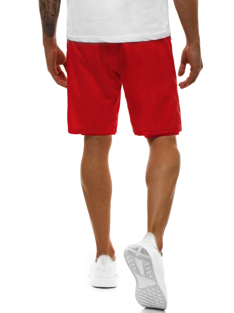 Spodenki dresowe męskie czerwone OZONEE O/11127