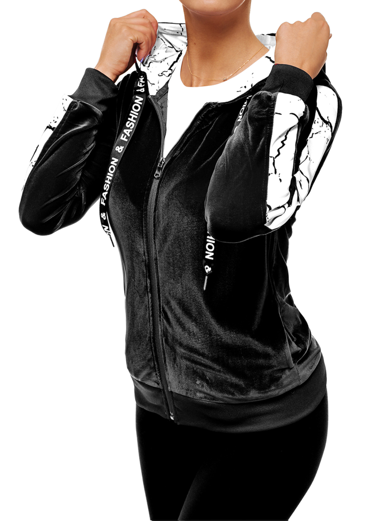 Bluza rozpinana damska czarna OZONEE O/82270