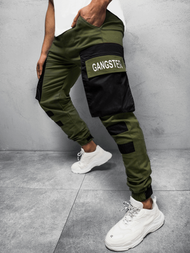 Spodnie męskie chino joggery khaki OZONEE G/11131