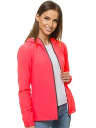 Kurtka przejściowa damska koralowa OZONEE JS/HH036/53