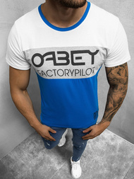 T-Shirt męski z nadrukiem niebieski OZONEE O/1179Z