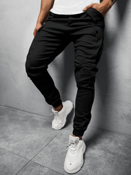 Spodnie męskie chino joggery czarne OZONEE A/1005