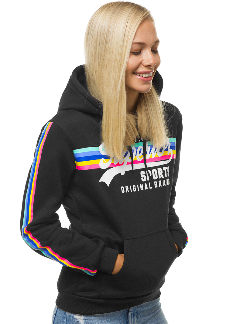 Жіноча Толстовка Чорна OZONEE JS/KSW2009