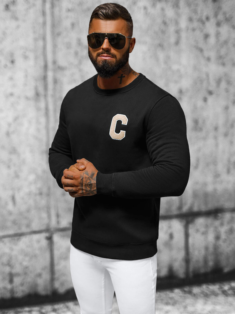 Толстовка чоловіча чорна OZONEE NB/MF2019