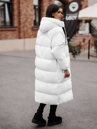 Kurtka zimowa damska długa pikowana biała OZONEE JS/5M3163/281Z