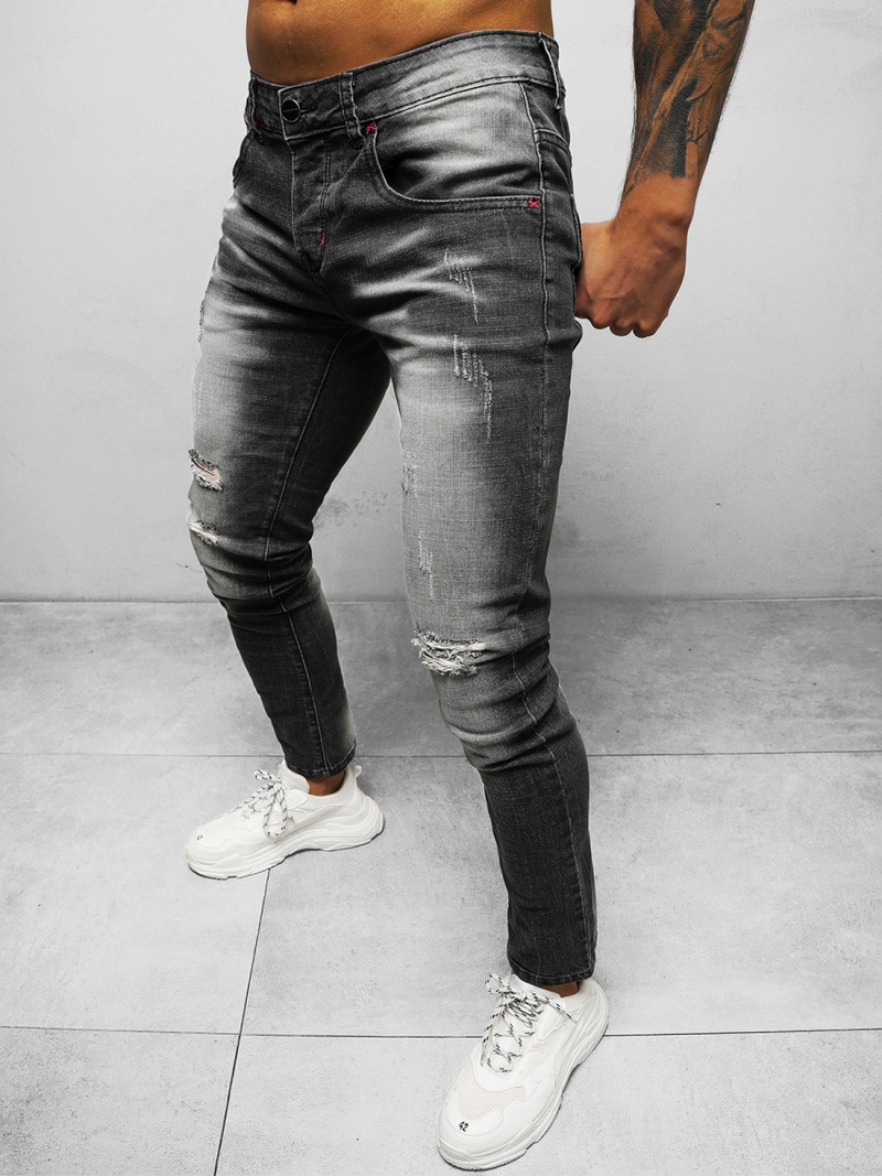 Spodnie jeansowe męskie czarne OZONEE NB/MP0024N