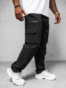 Spodnie męskie cargo wide leg czarne OZONEE O/PS5526