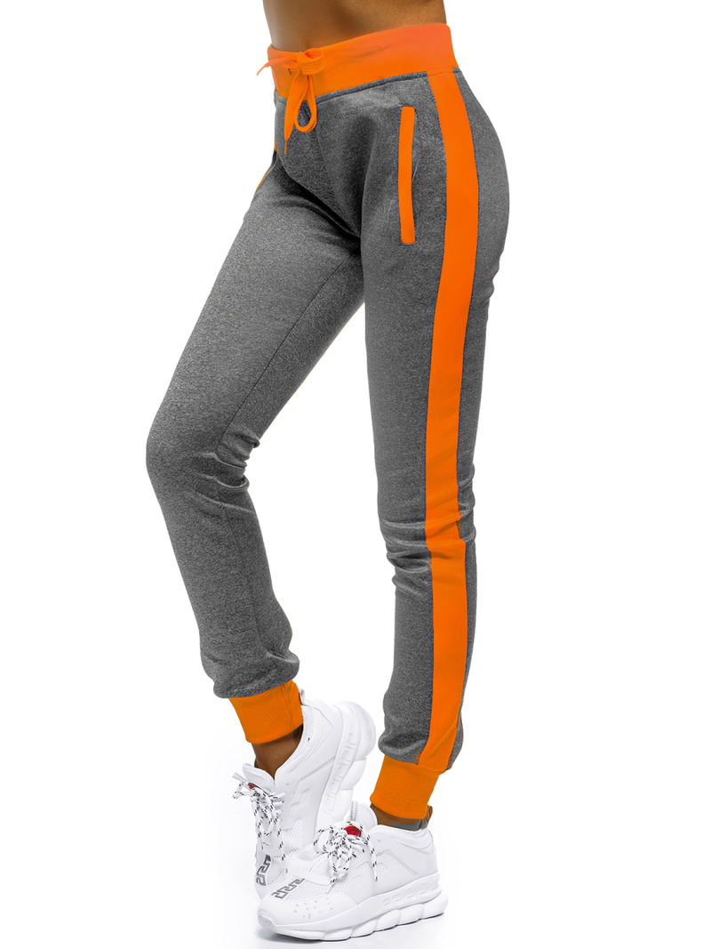 Spodnie dresowe damskie grafitowe OZONEE JS/JK88108