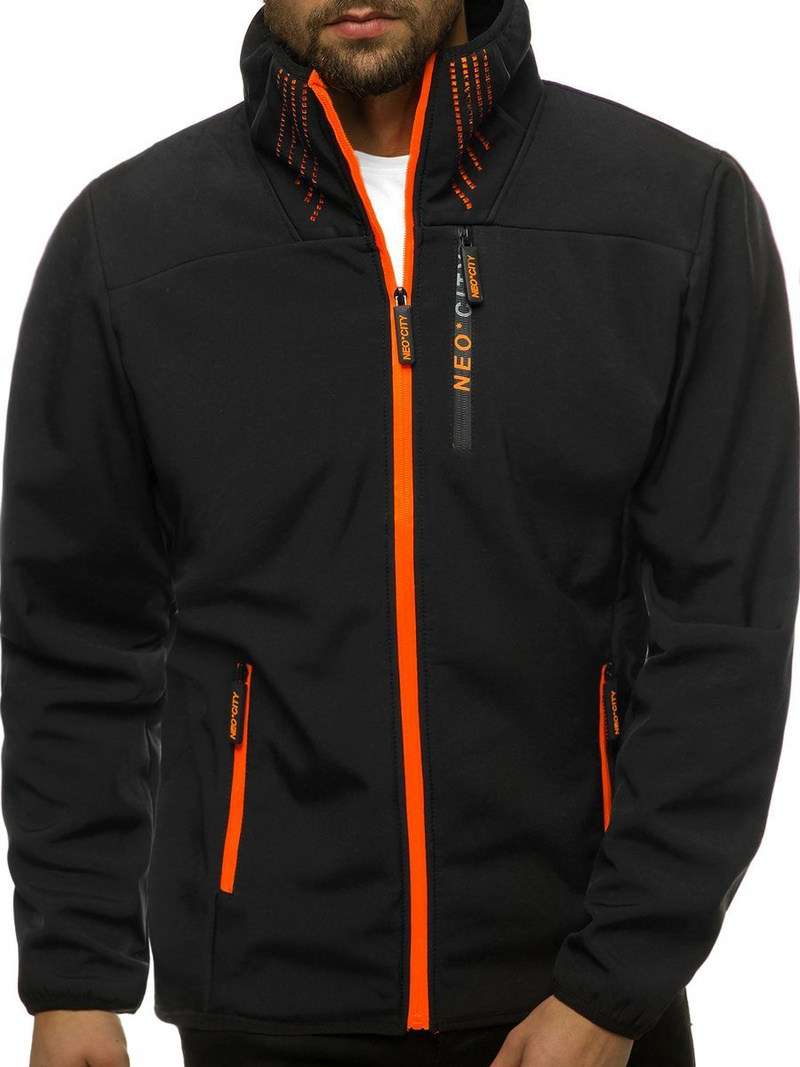 Kurtka softshell męska czarna OZONEE JS/KS2185