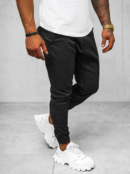 Spodnie męskie chino joggery czarne OZONEE O/399